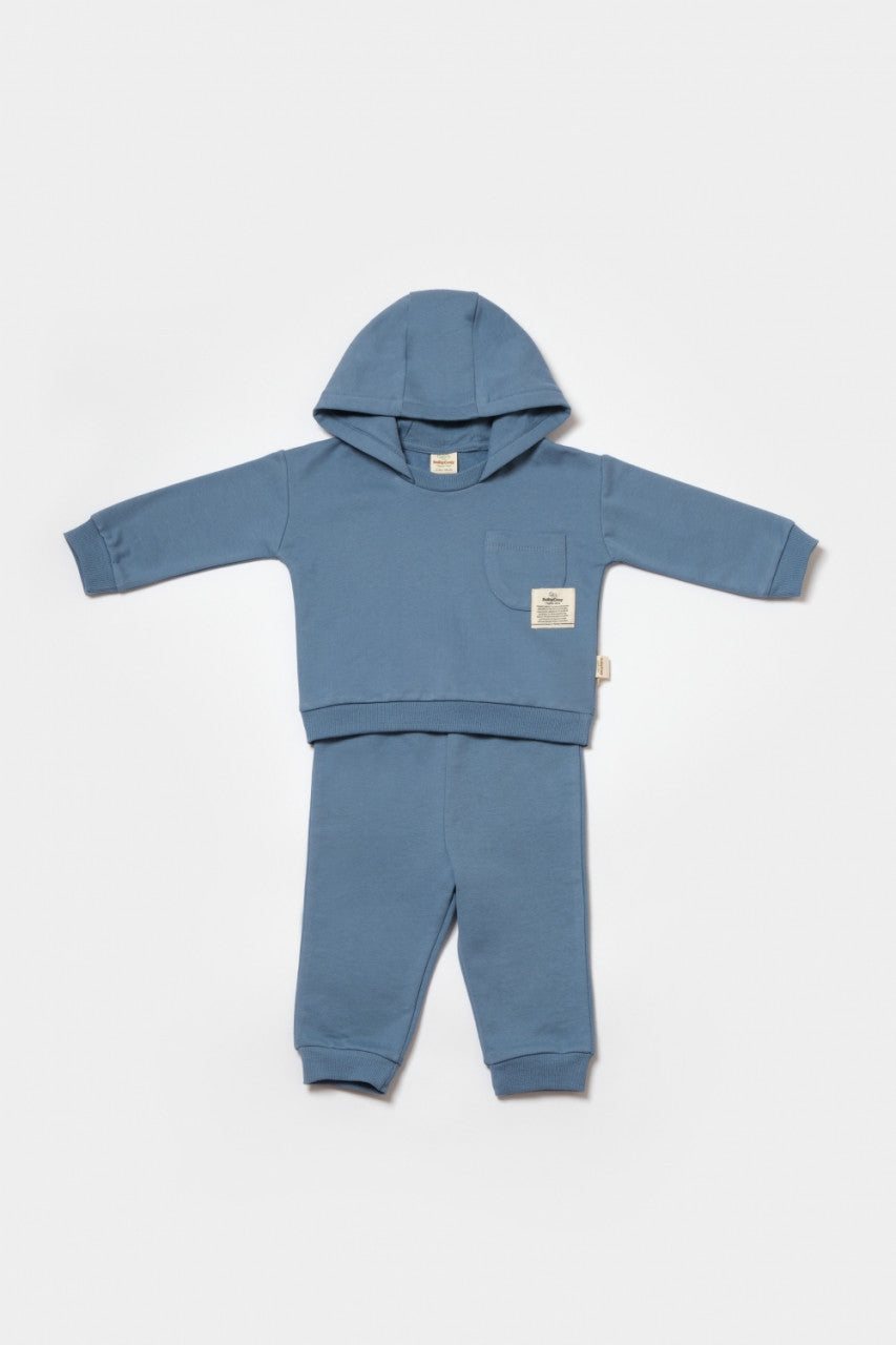 Set hanorac cu gluga si pantaloni, Two thread, 100%bumbac organic - , BabyCosy